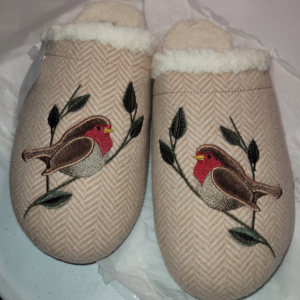 Lands End Womens Sherpa Linex Clog House Shoes Size 8